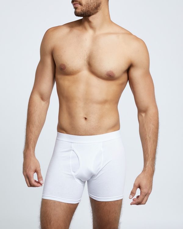 White Cotton Rich Keyhole Trunks (3 Pack)