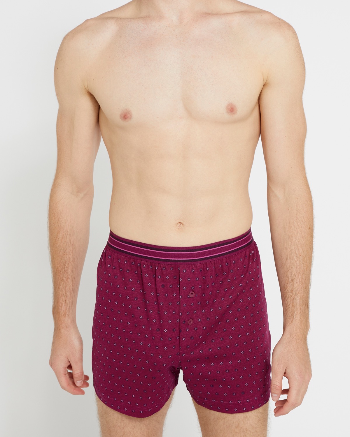 Dunnes Stores | Wine Loose Fit Boxers (Pack Of 3)