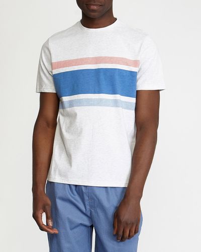 Printed Stripe Peached Short-Sleeved T-Shirt thumbnail