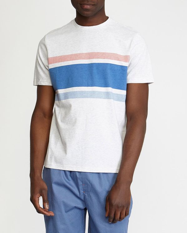 Printed Stripe Peached Short-Sleeved T-Shirt