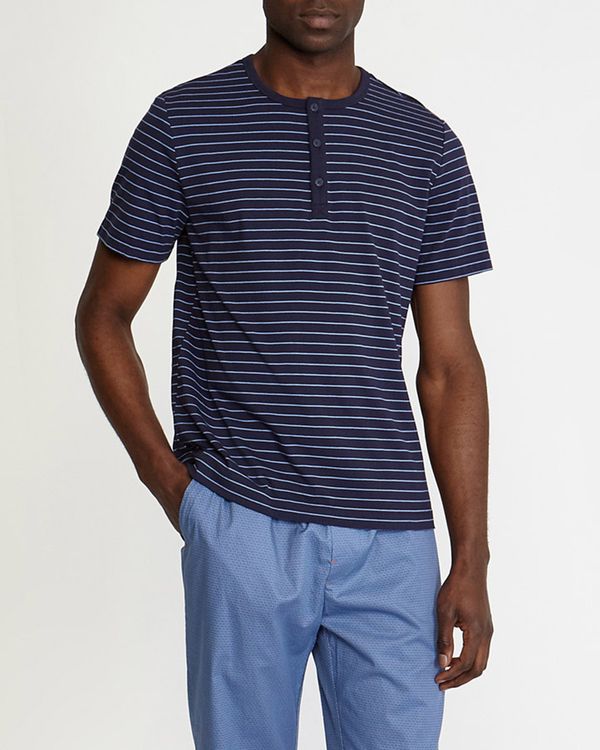 Yarn Dye Stripe Henley T-Shirt