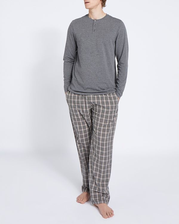 Long-Sleeved Woven Lounge Pyjama Set