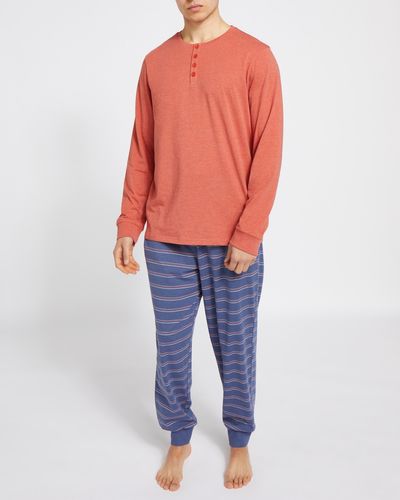 Cotton-Rich Long-Sleeved Lounge Pyjama Set thumbnail