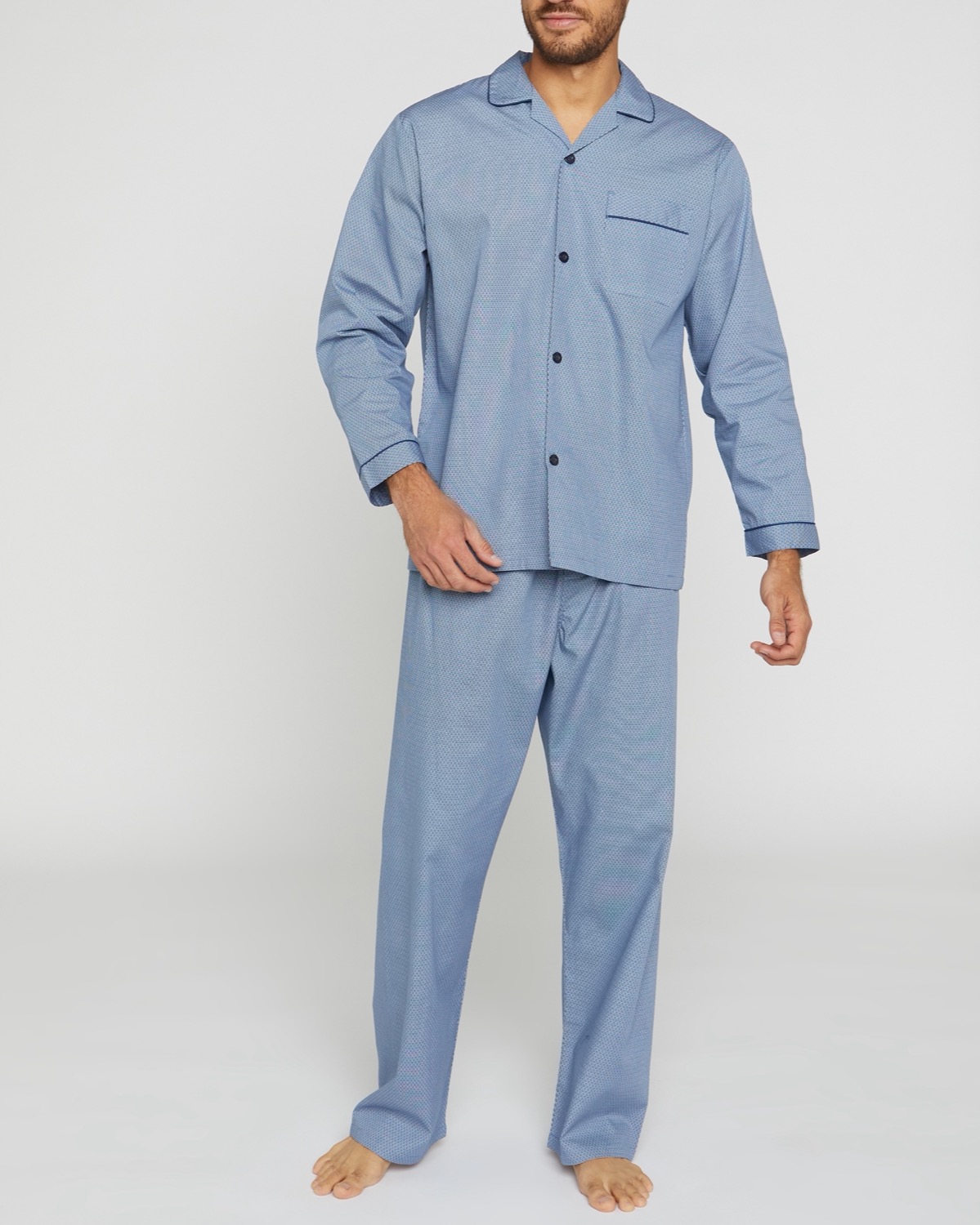 Dunnes Stores | Blue-navy Pure Cotton Pyjama Set