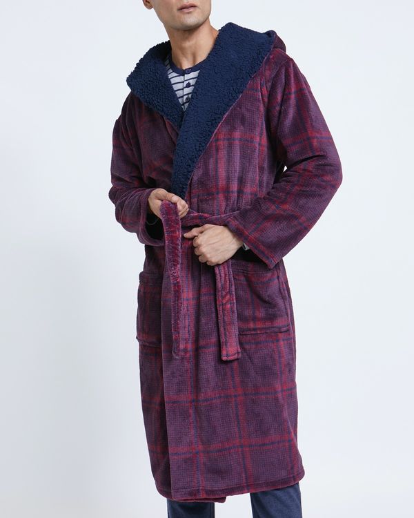 Hooded Check Robe