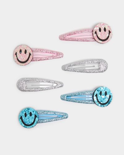 Glitter Snap Hair Clips (Pack Of 6)