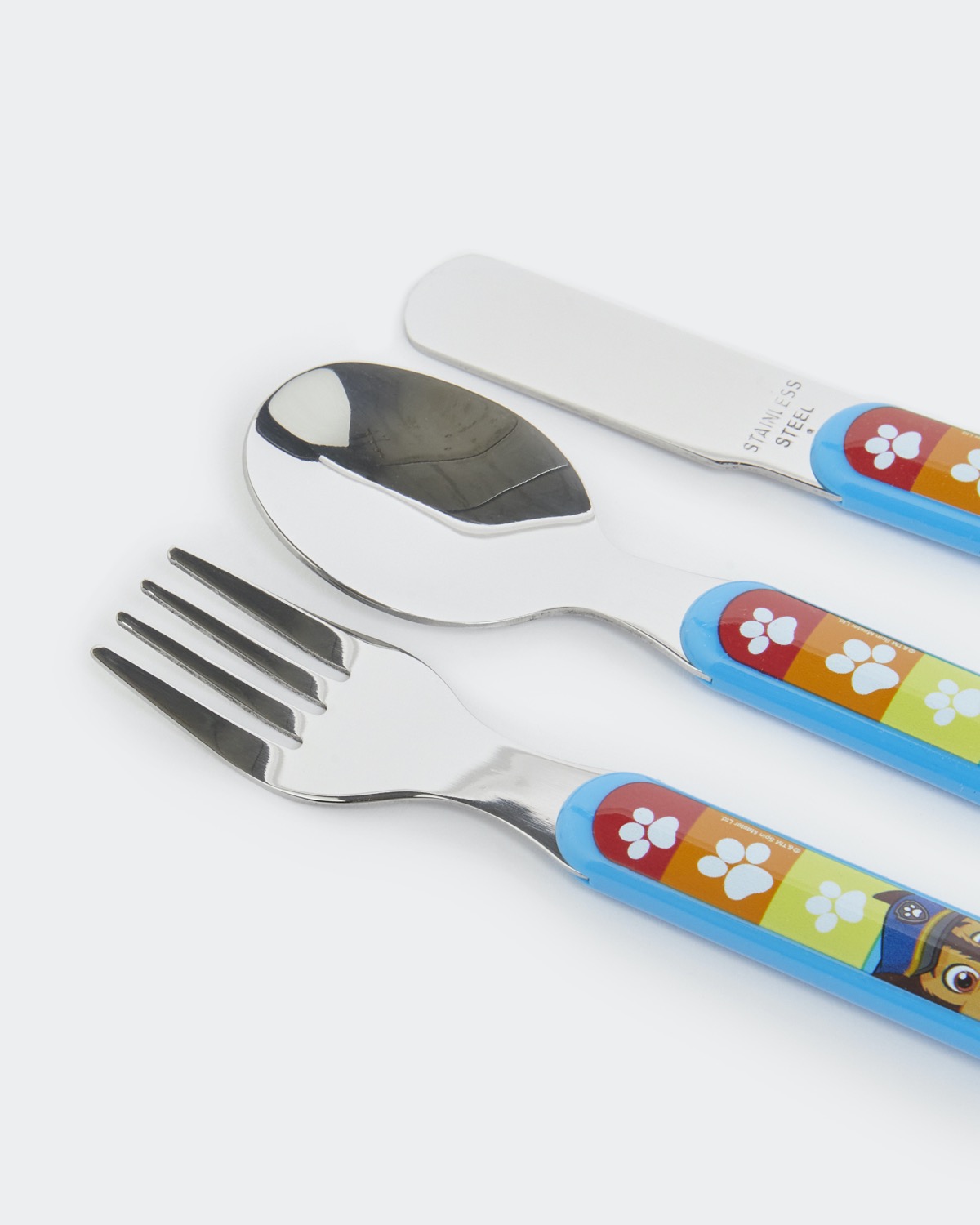 Paw Patrol 3 Piece Cutlery Set – Metal, Reusable Children's Knife, Fork & Spoon, Kids-Size, Made from Food-Safe Stainless Steel & ABS Plastic –