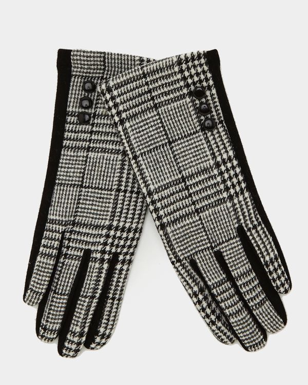Touchscreen Houndstooth Gloves