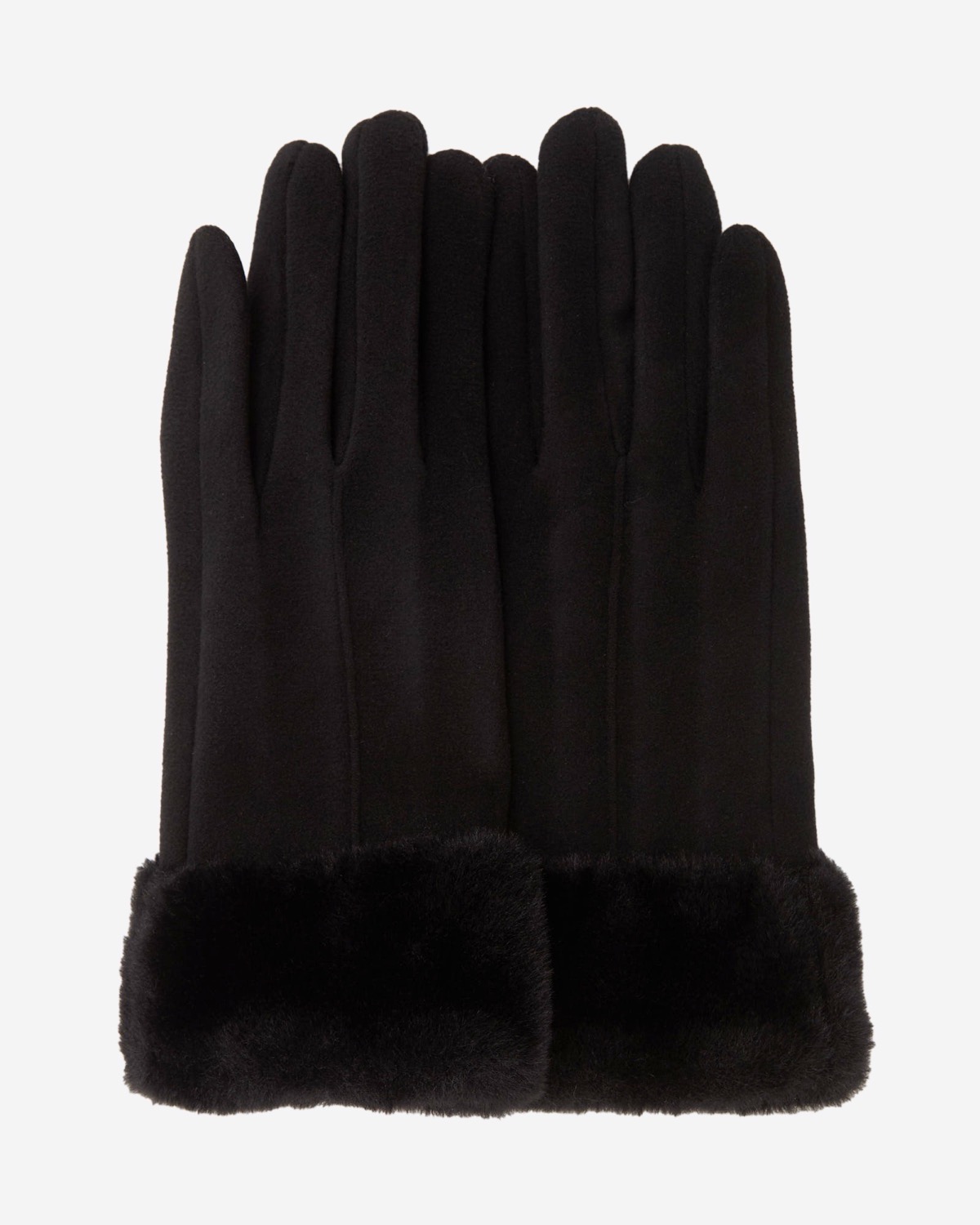 Two Tone Faux Suede Gloves