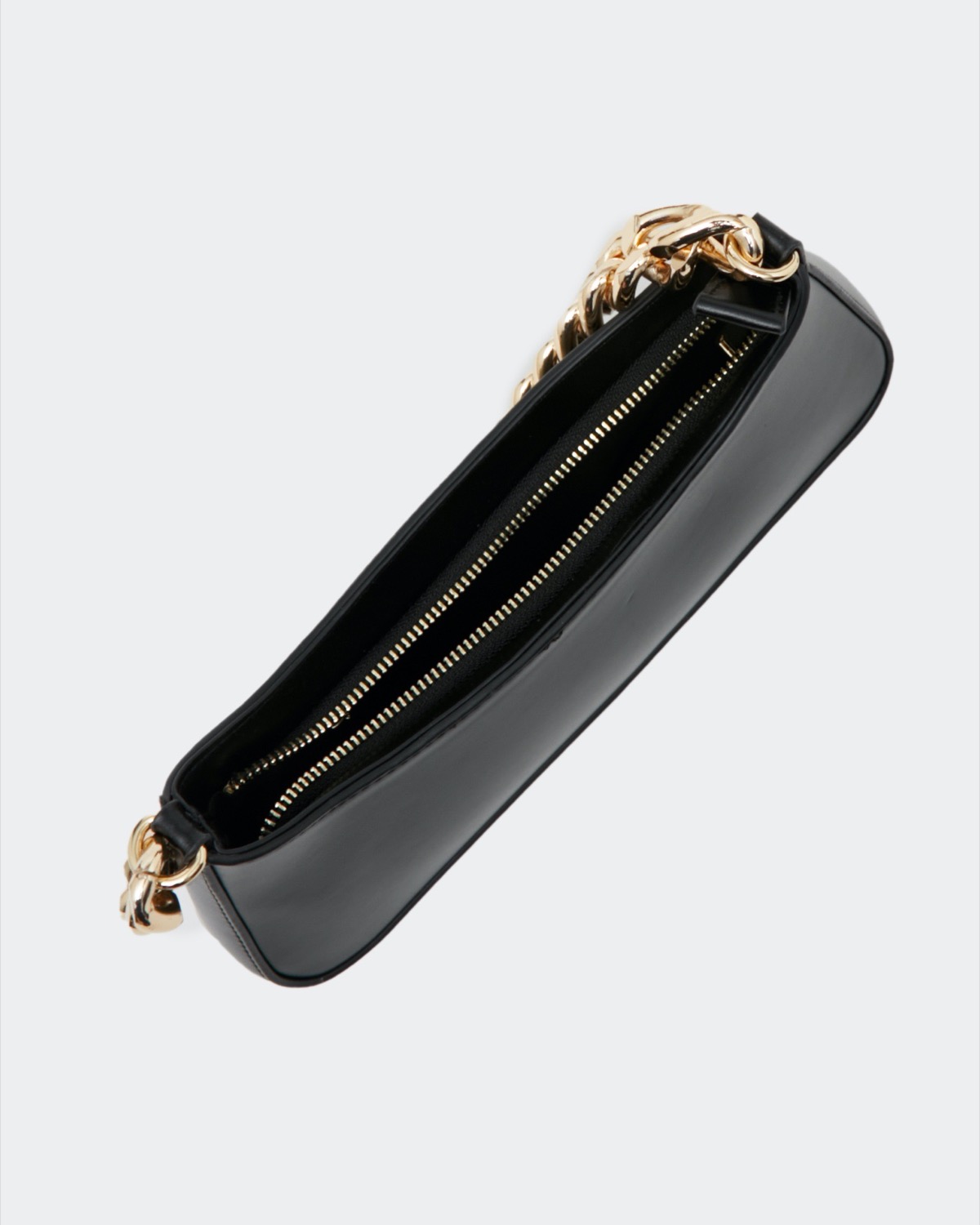 PPC7149 BLACK Small Box Clutch With Thick Chain Strap - Clutch