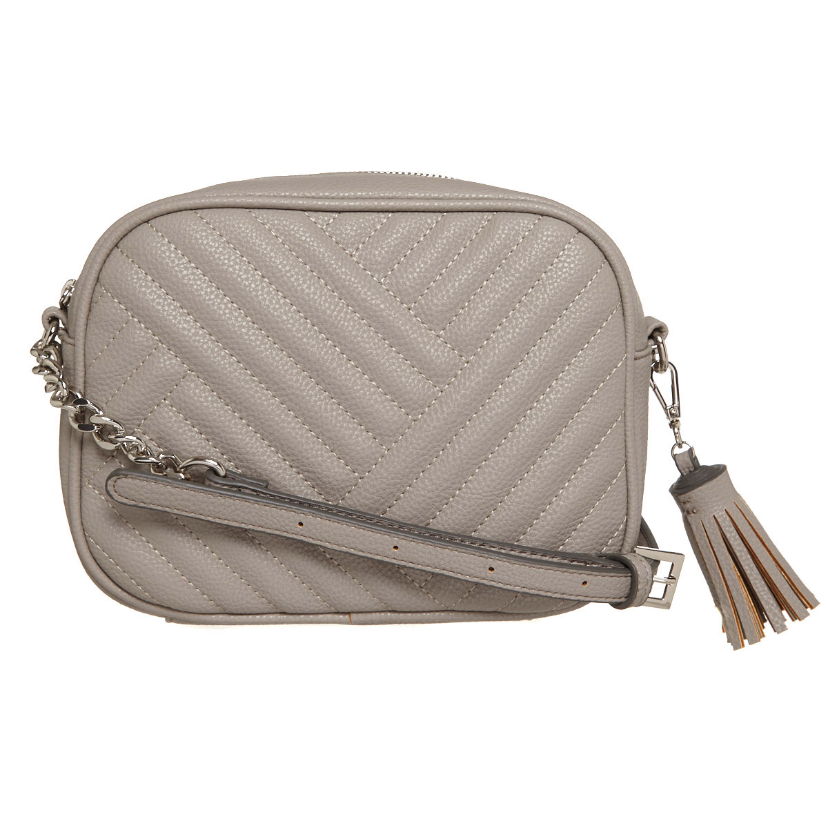 Dunnes Stores | Grey Olivia Quilt Cross Body Bag
