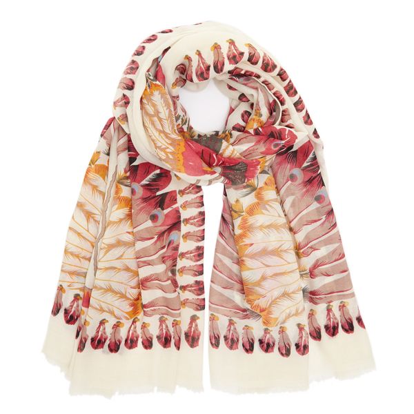 Feather Placement Print Scarf