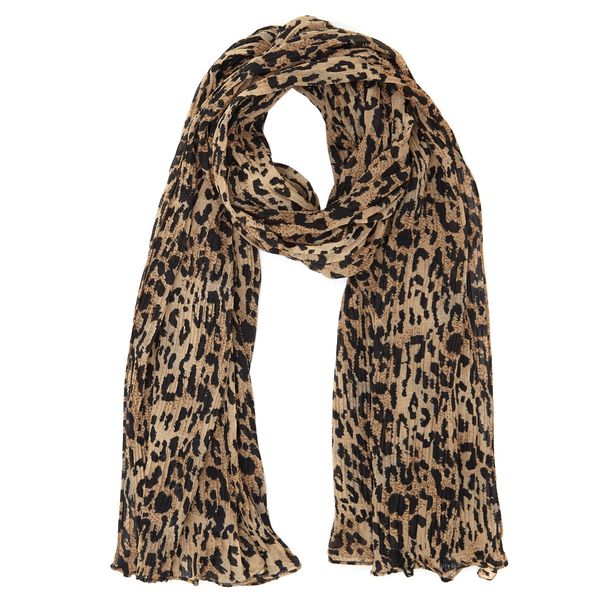 Ruched Leopard Scarf