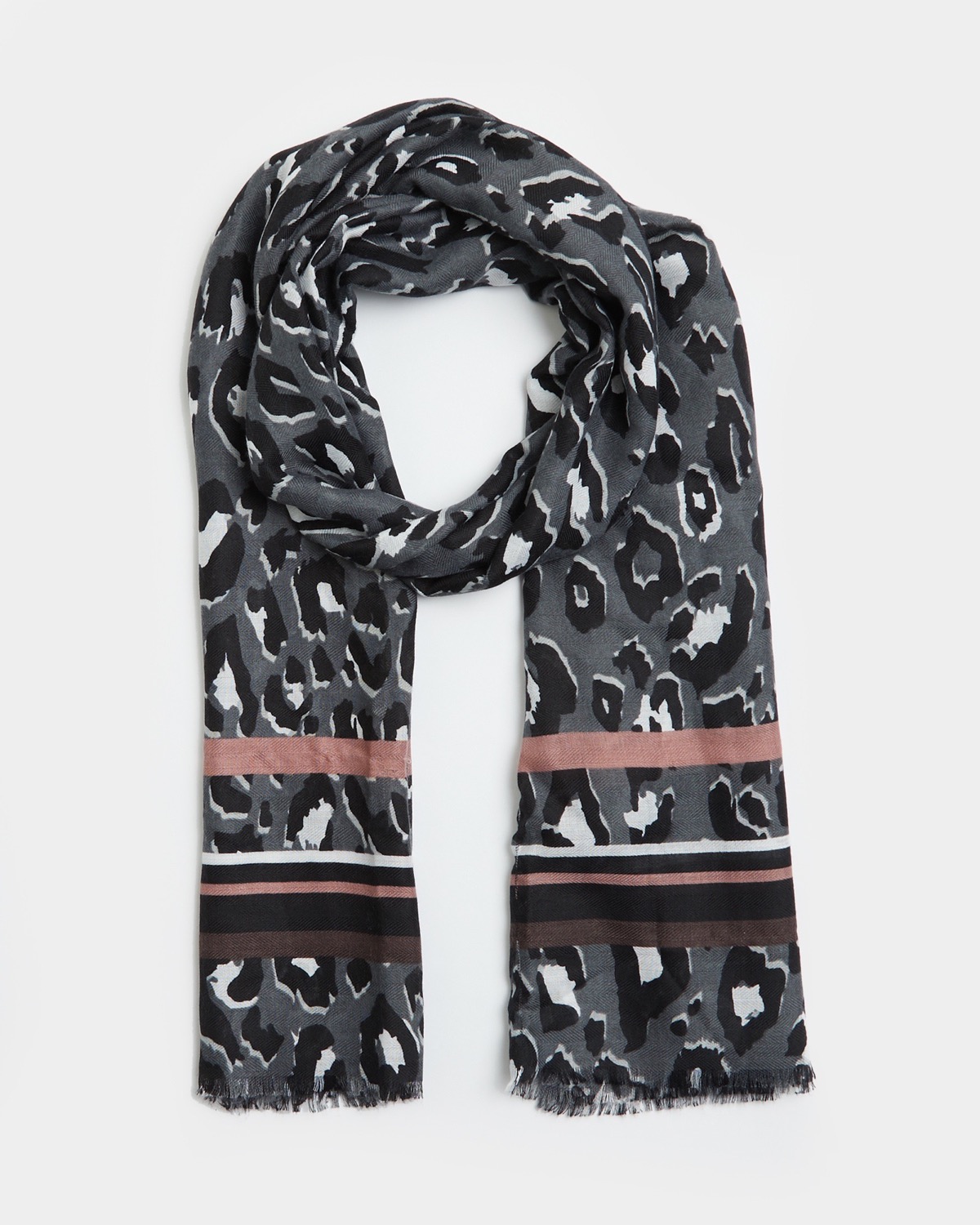 Dunnes Stores | Grey Animal Print Scarf