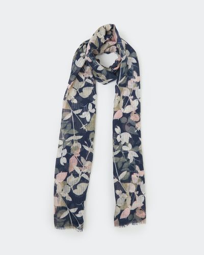 Navy Floral Scarf