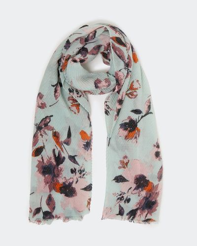 Pleated Floral Scarf