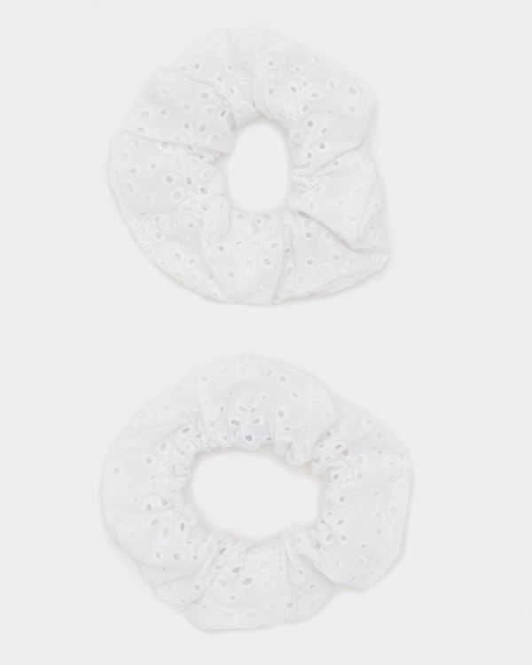 Broderie Scrunchy - Pack Of 2