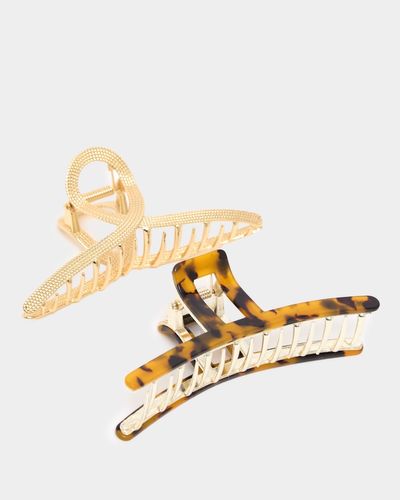 Tortoise Shell And Gold Hair Claw Clip (Pack Of 2)