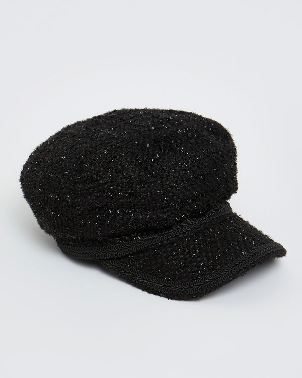 Dunnes Stores | Black Boucle Baker Boy Hat
