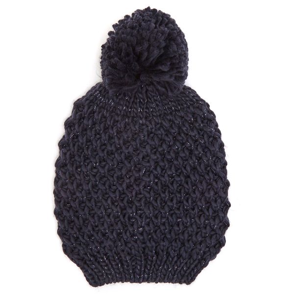 Lurex Knit Pom Hat