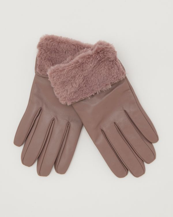 Gallery Faux Fur Leather Gloves