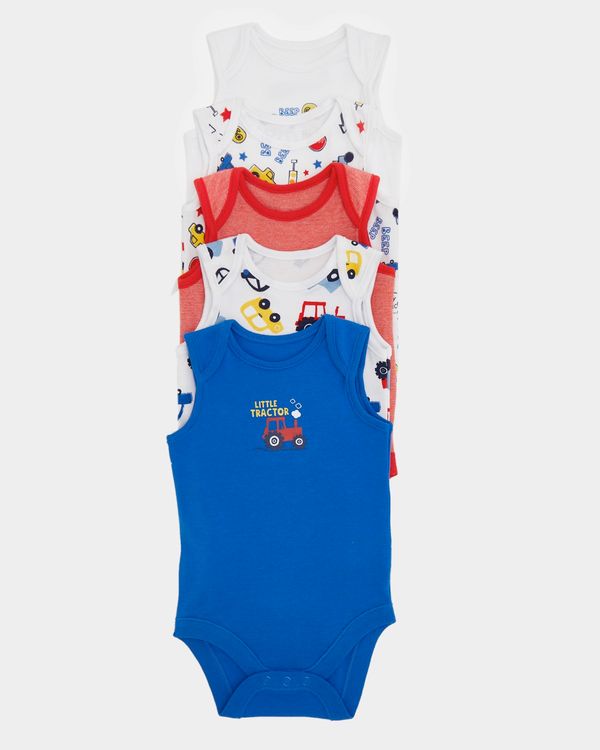 Boys Sleeveless Bodysuits - Pack Of 5 (0 months-3 years)