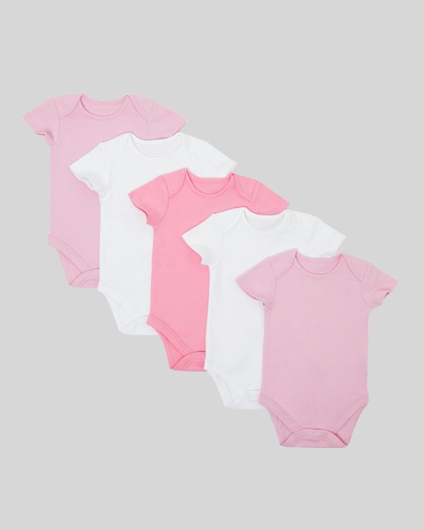 Pink Bodysuits - Pack Of 5 (Newborn-9 months)