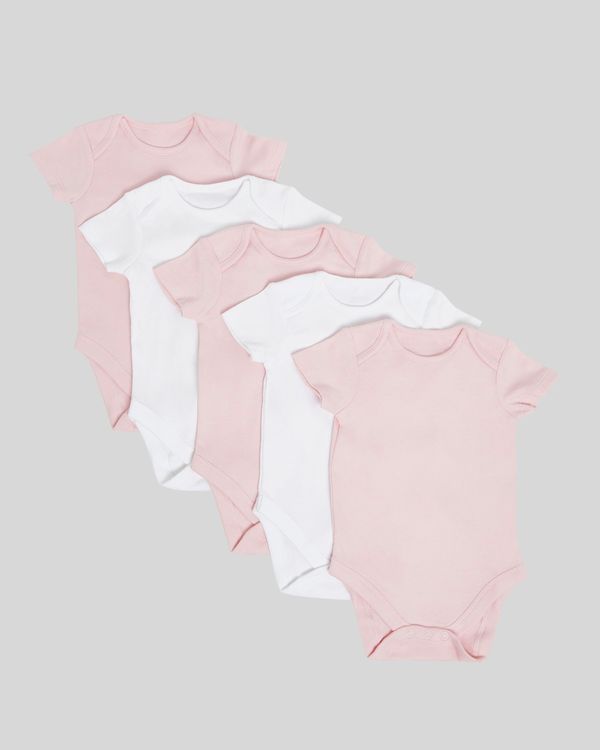 Pink Bodysuits - Pack Of 5, Newborn-9 months