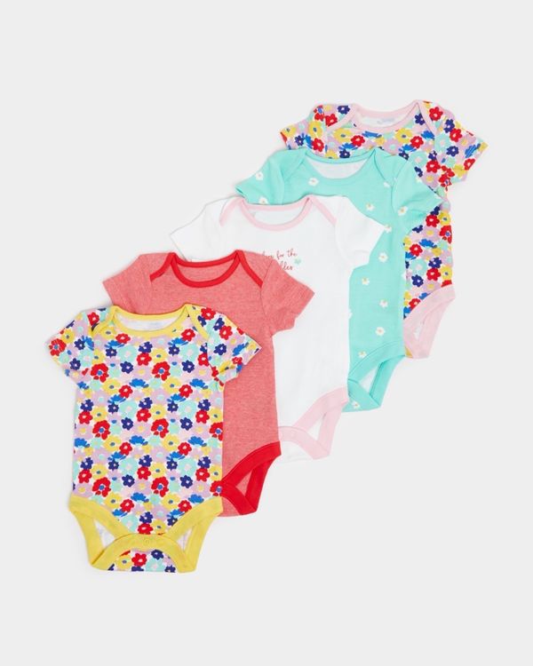 Flower Baby Bodysuits - Pack of 5 - (Newborn-3 Years)