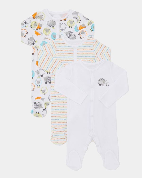 Sheep Sleepsuits - Pack Of 3