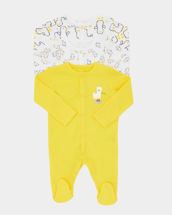 Duck Sleepsuits - Pack Of 3