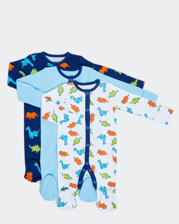 Dino Sleepsuits - Pack Of 3 (0-18 months)