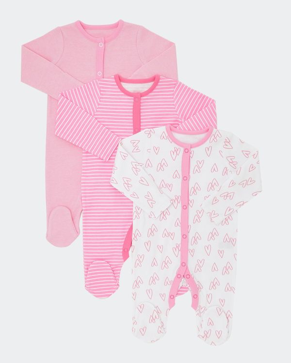Heart Sleepsuit - Pack Of 3 (0-23 months)