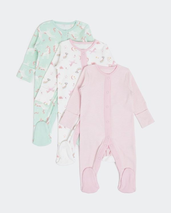 Unicorn Baby Sleepsuit - Pack Of 3 (Newborn-23 months)