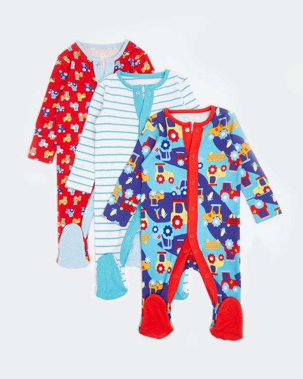 Pure Cotton Sleepsuits - Pack Of 3 (Newborn-23 Months)