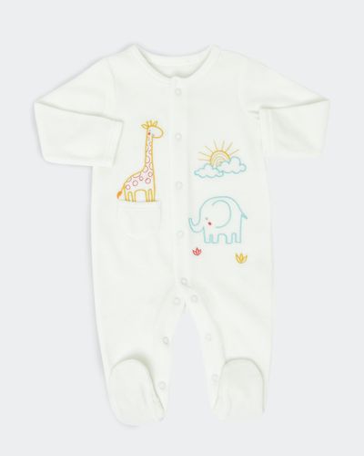 Giraffe Velour Sleepsuit (Newborn-6 months) thumbnail