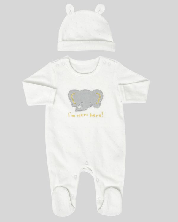 Texture Velour Sleepsuit (Newborn-12 months)