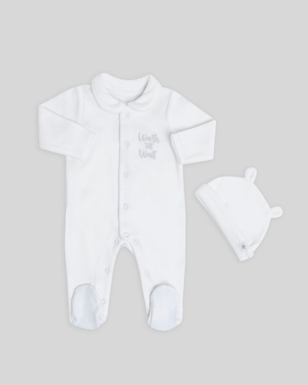 Organic Cotton Velour Sleepsuit Set (Newborn-12 months)