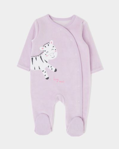 Zebra Velour Sleepsuit (Newborn-12 months)