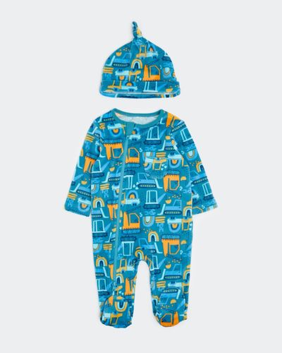 Soft Tractor Zip Sleepsuit With Hat (Newborn-23 months)