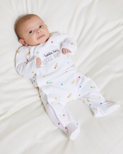 Cotton Rich Velour Sleepsuit (Newborn-9 months)
