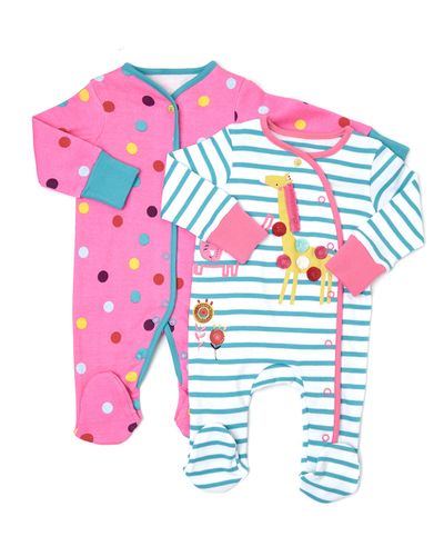 Elephant Sleepsuits - Pack Of 2 (Newborn-18 months) thumbnail