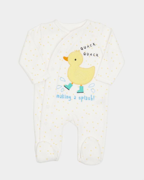 Duck Velour Sleepsuit (Newborn-6 months)