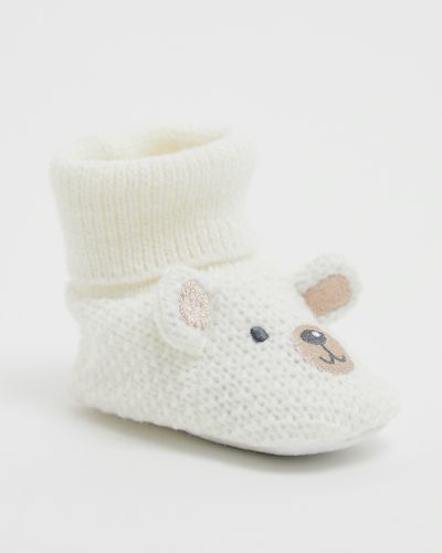 Knit Bear Booties, Newborn-12 months thumbnail