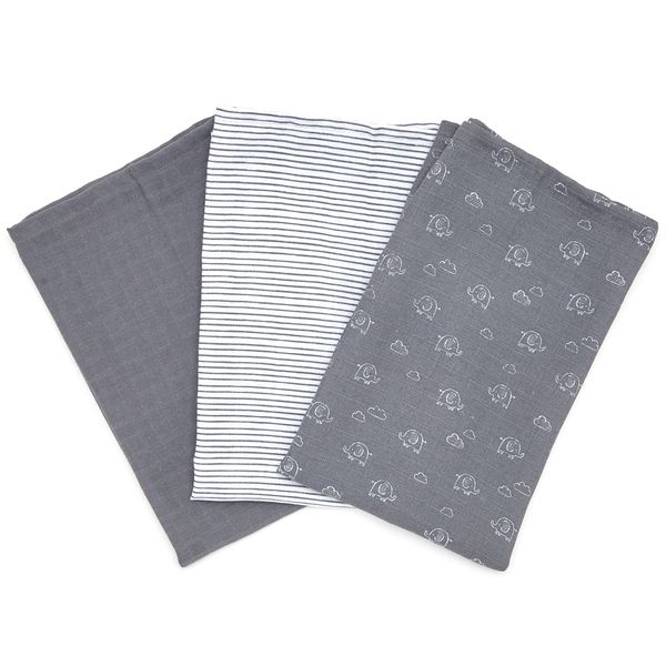 Grey Muslin Cloth - Pack Of 3