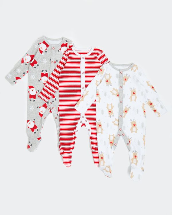 Christmas Sleepsuits - Pack Of 3