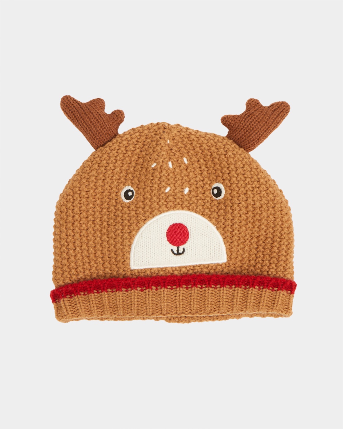 Dunnes Stores Brown Reindeer Knitted Hat (Newborn12 Months)