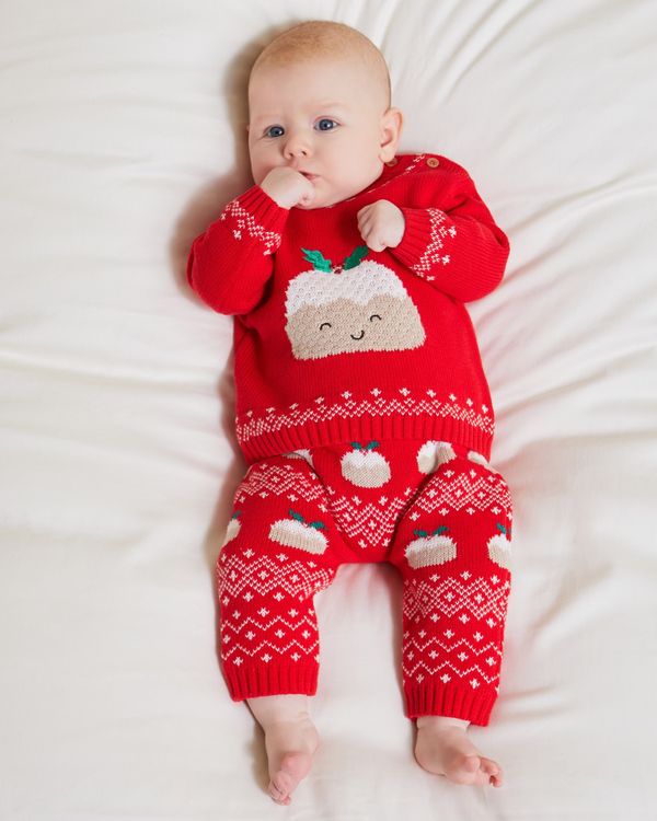 Dunnes Stores | Red Pudding Knit Set (Newborn-12 months)