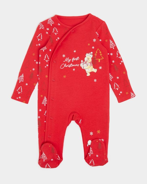 Dunnes Stores | Red Winnie The Pooh Sleepsuit (Newborn-12 Months)