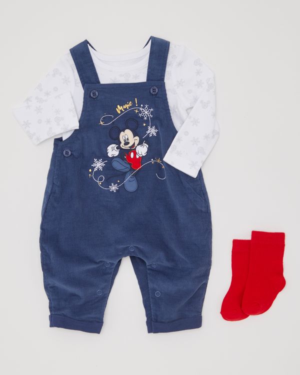 Three-Piece Mickey Mouse Dungaree Set (0-12 months)